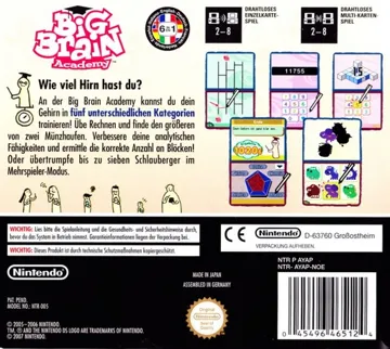 Big Brain Academy (Europe) (En,Fr,De,Es,It,Nl) (Demo) (Kiosk) box cover back